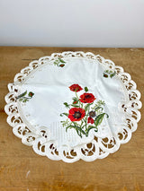 Poppy Embroidered Circle Table Centerpiece