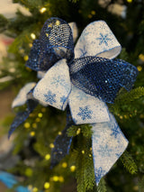 Blue Snowflake Bow