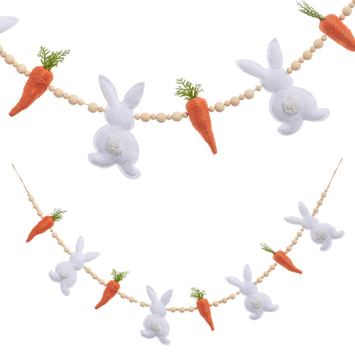 4' Bunny and Carrot Beaded Garland