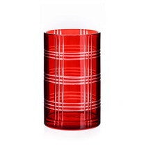 Palma Plaid Red Glass Vase