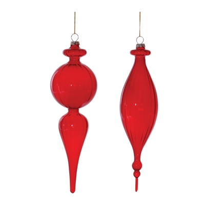 Ruby Red Glass Ornament - 2 Styles