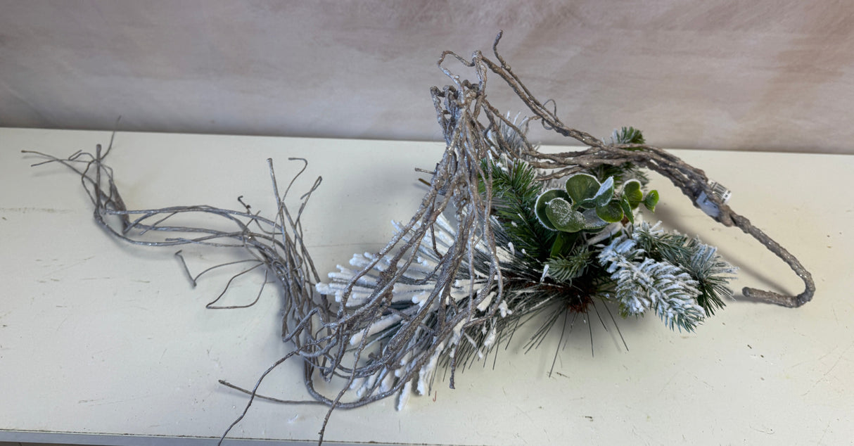 54" Glitter Twig Hanging Spray