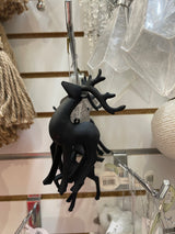 Matte Black Deer Ornament