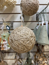 6" Metallic Jute/Yarn Ball Ornament