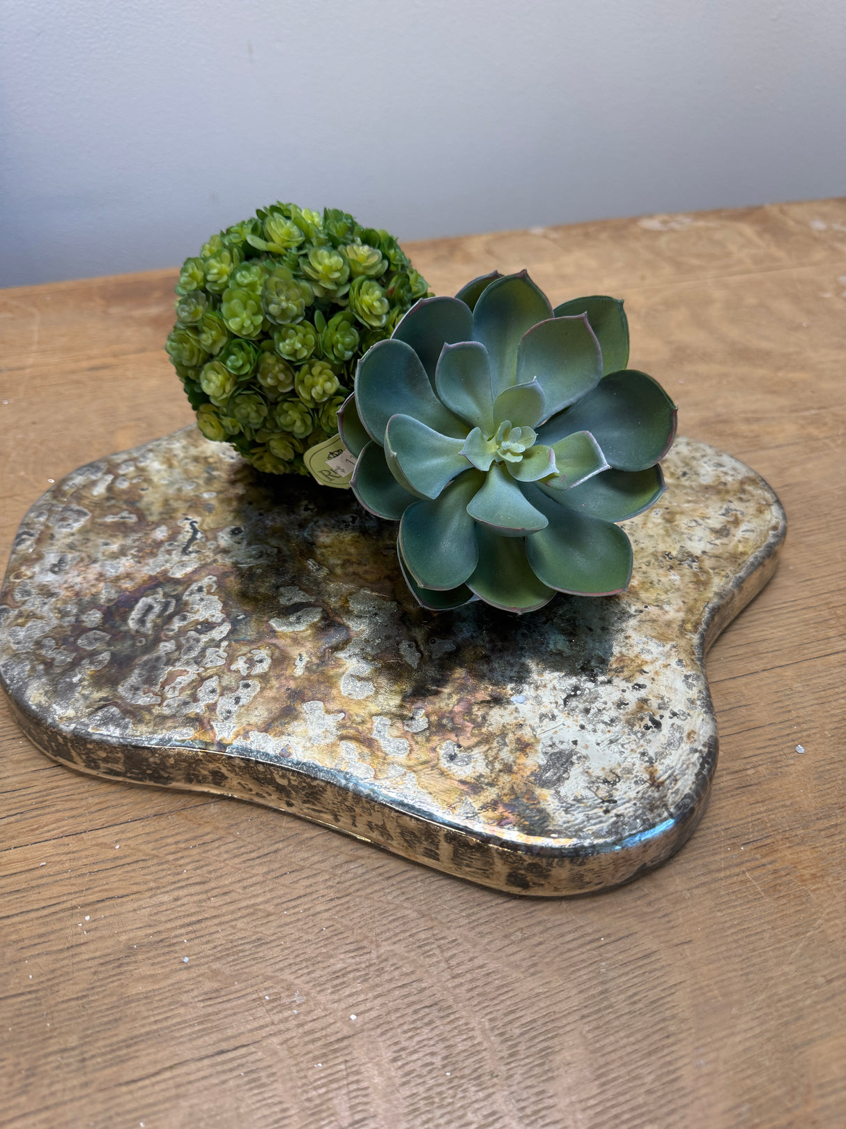 Decorative Mercury Glass Organic Shaped Pedestal