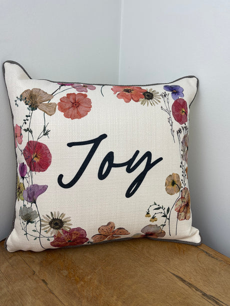 Dried Floral Joy Wreath Pillow