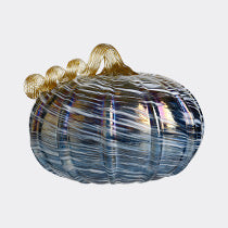 Blue Blown Glass Pumpkin - 4 Sizes