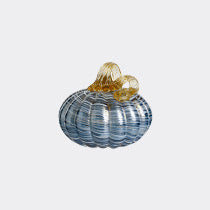 Blue Blown Glass Pumpkin - 4 Sizes