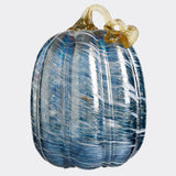 Blue Blown Glass Pumpkin - 4 Sizes