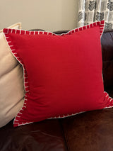 Red Chunky Whip Stitch Pillow