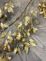 5' Gold Holly Leaf Garland