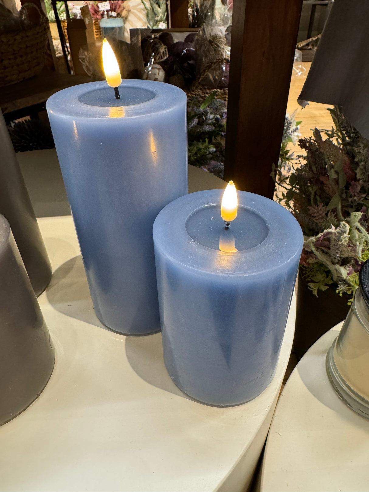 Deluxe Ice Blue LED Candle 3X6 Inch