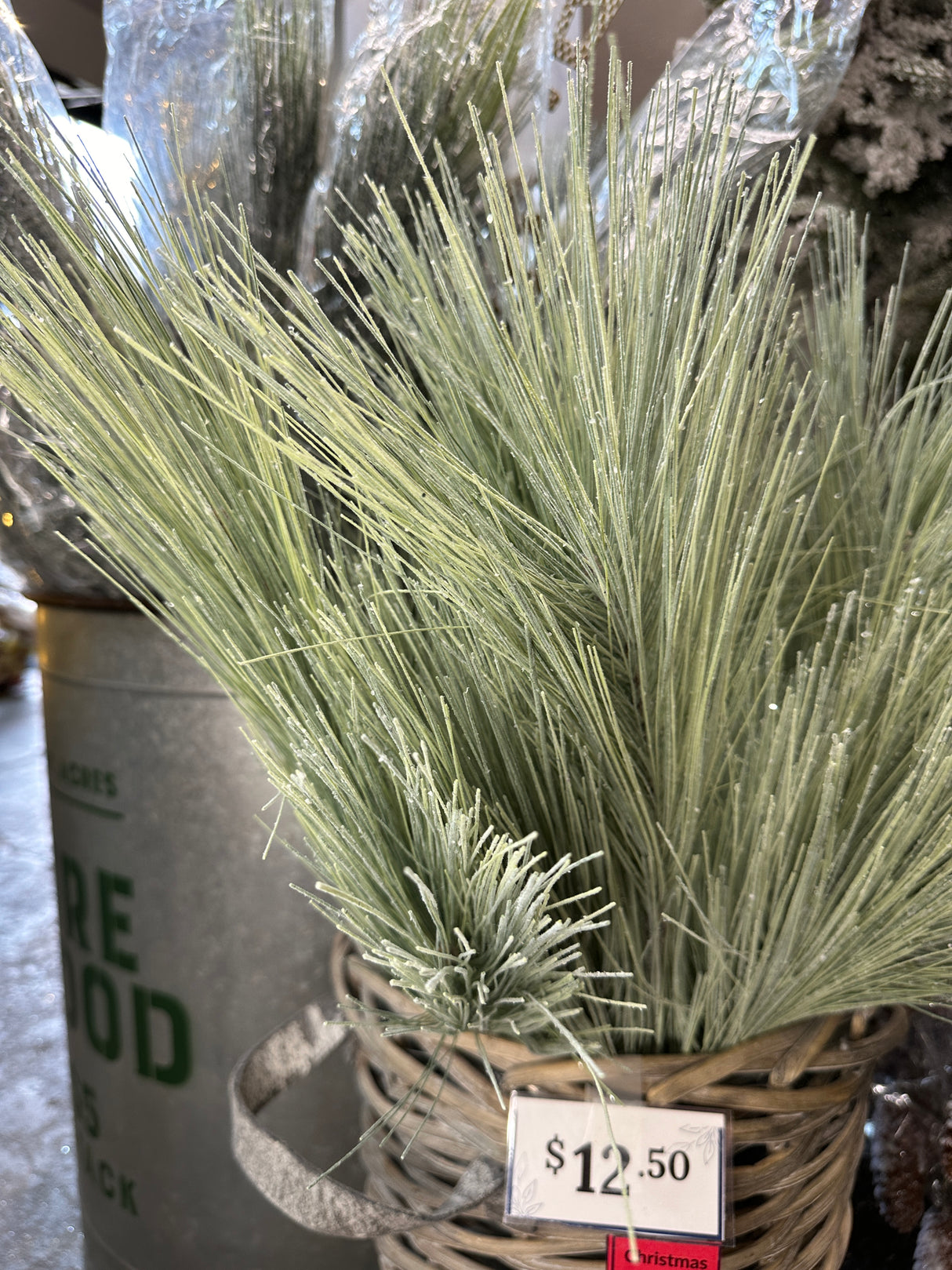 Frosted Long Needle Pine Spray