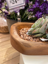 Decorative Teak Wood Oblong Bowl