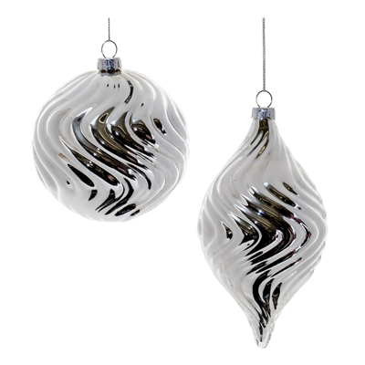 Silver Waves Ornament - 2 Styles