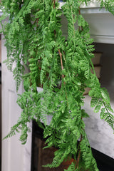 Real Touch Leather Fern Hanging Bush