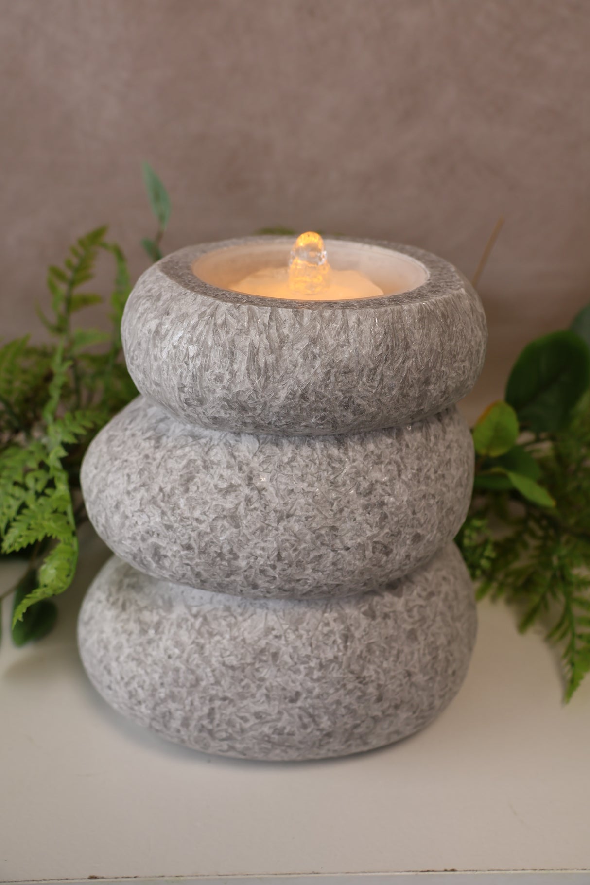 Stone Stack Fountain Candle