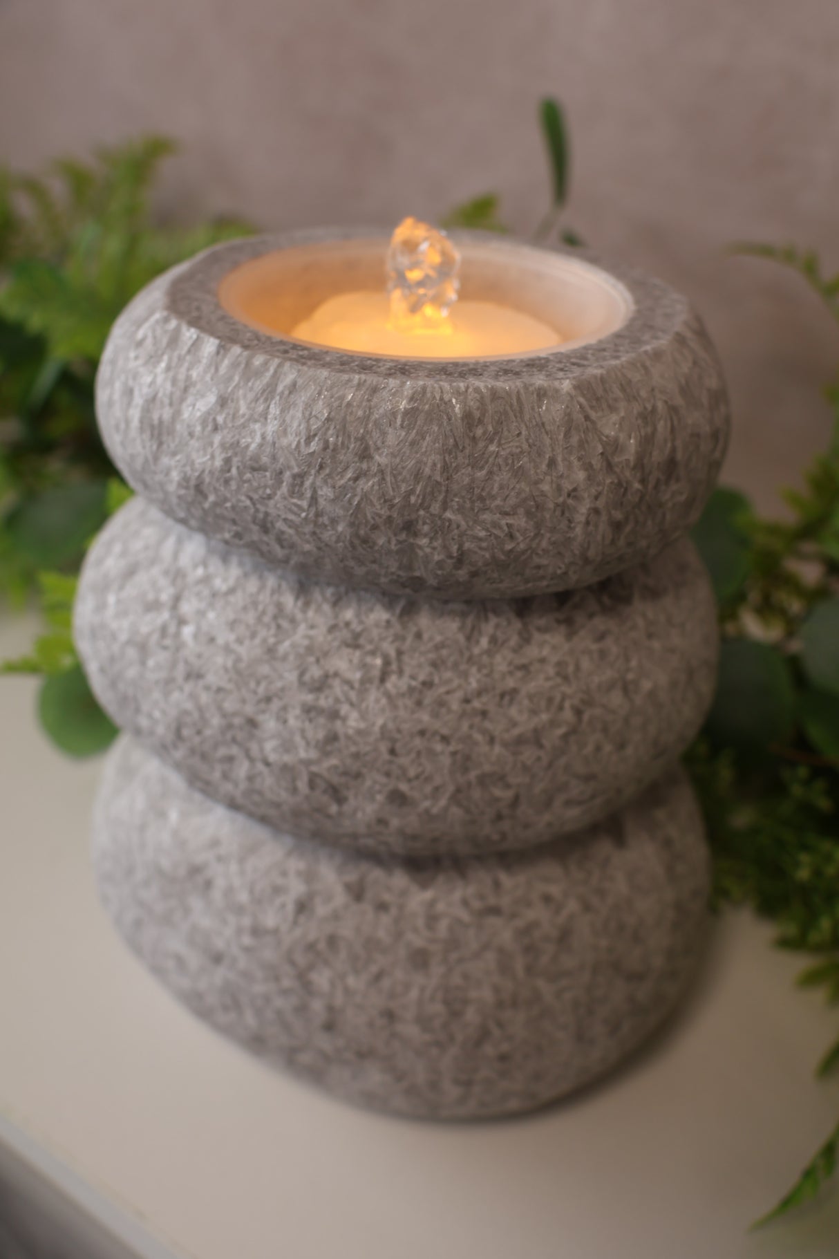 Stone Stack Fountain Candle