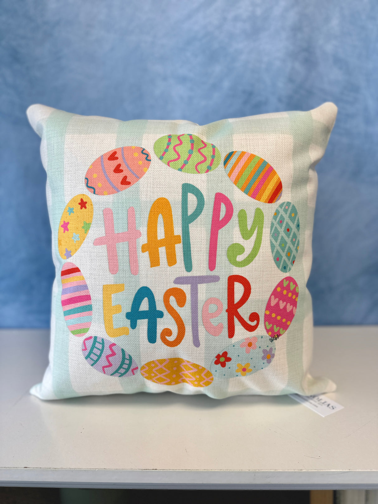 Happy Easter Wreath Pillow