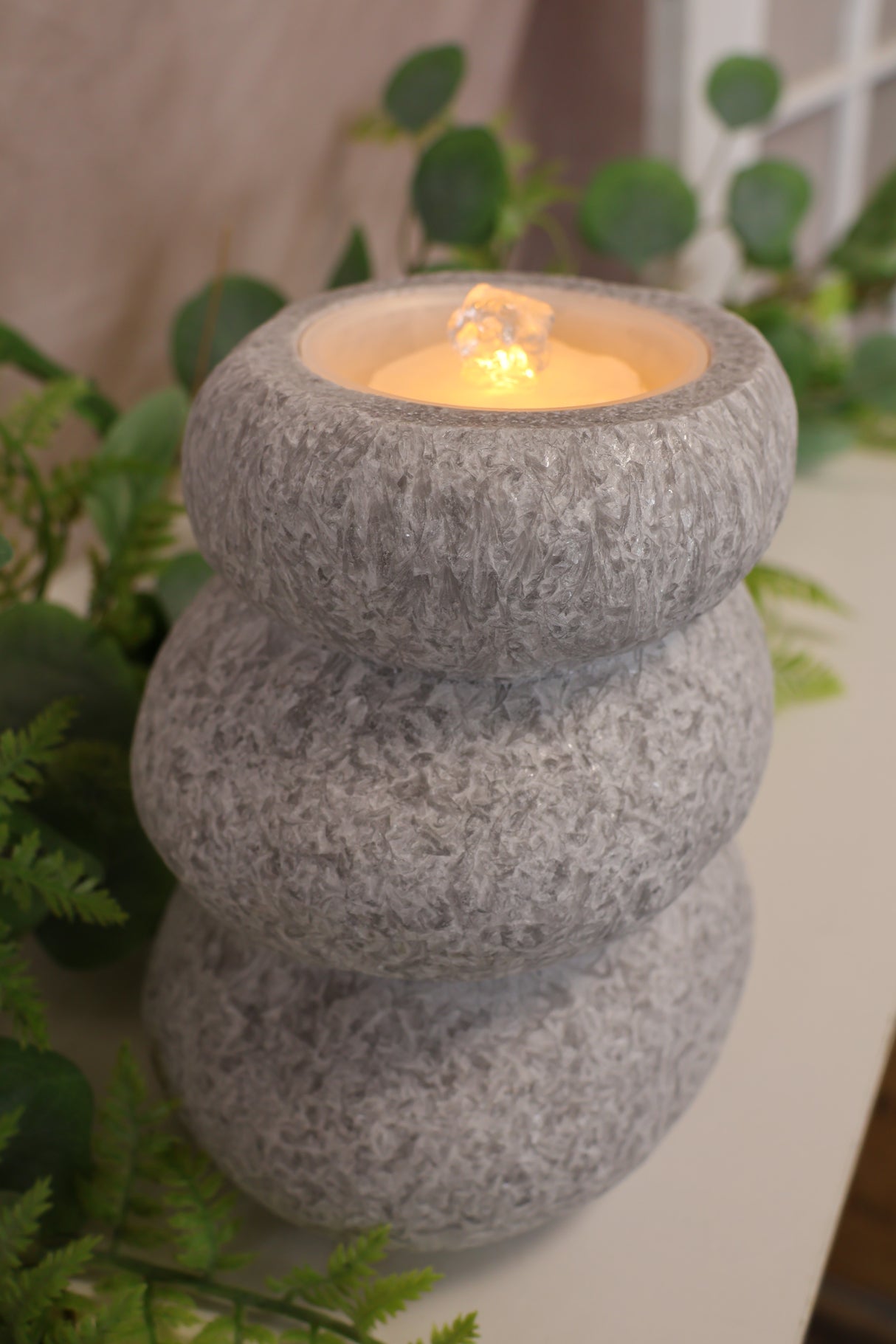 Stone Stack Fountain Candle