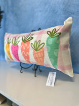 Gingham Carrot Lumbar Pillow