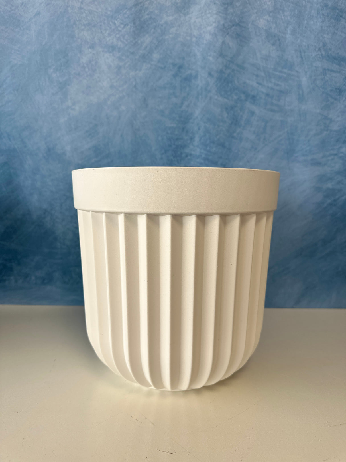 White Round Flower Pot