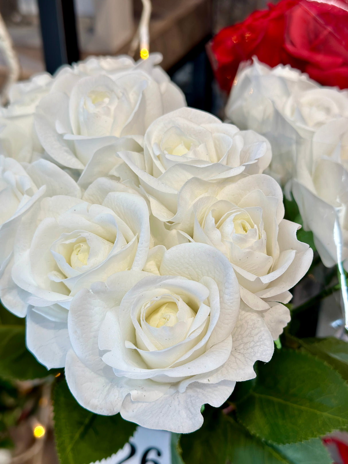 White Real Touch Full Bloom Rose Bundle