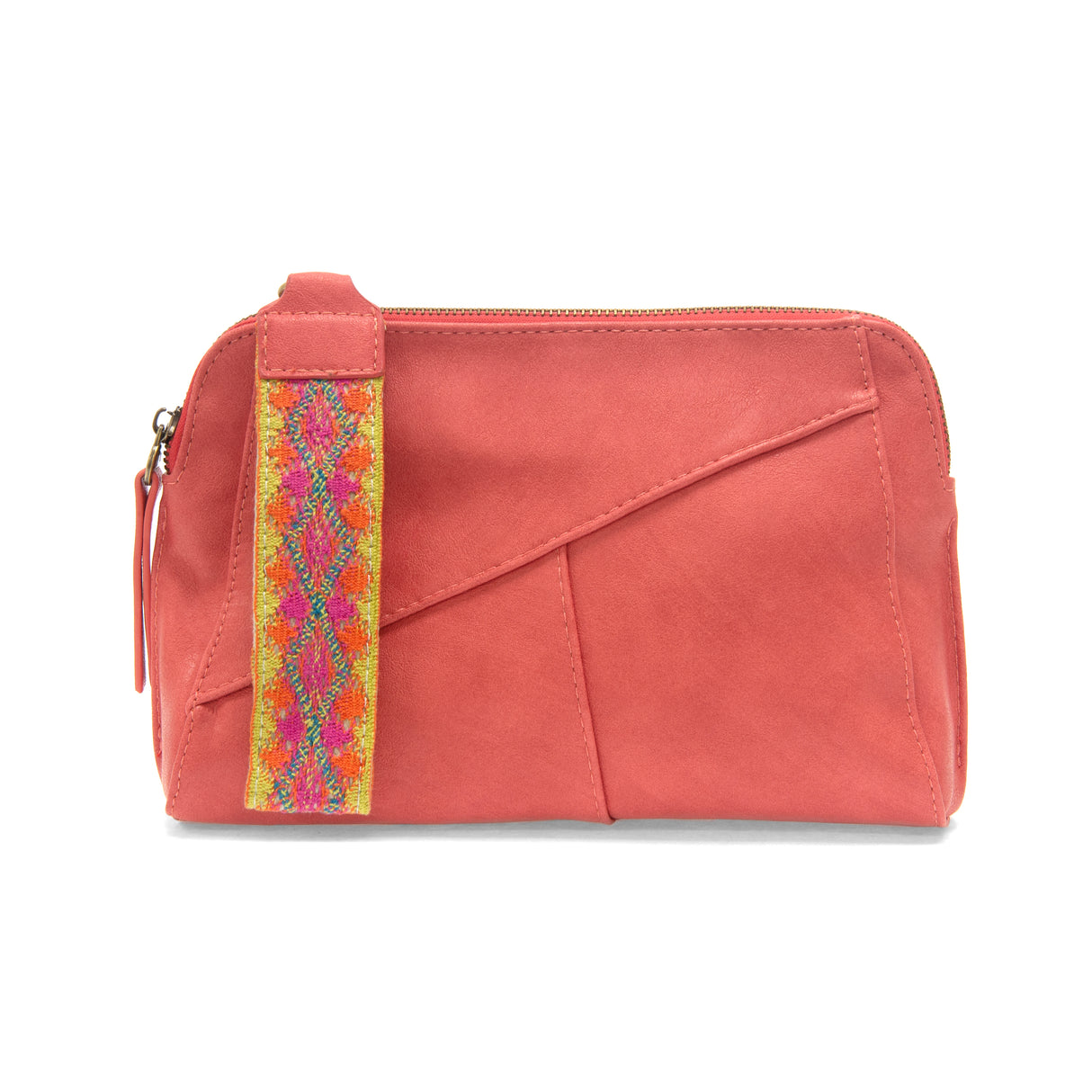 Coral Gigi Crossbody with Woven Wrist Strap