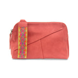 Coral Gigi Crossbody with Woven Wrist Strap