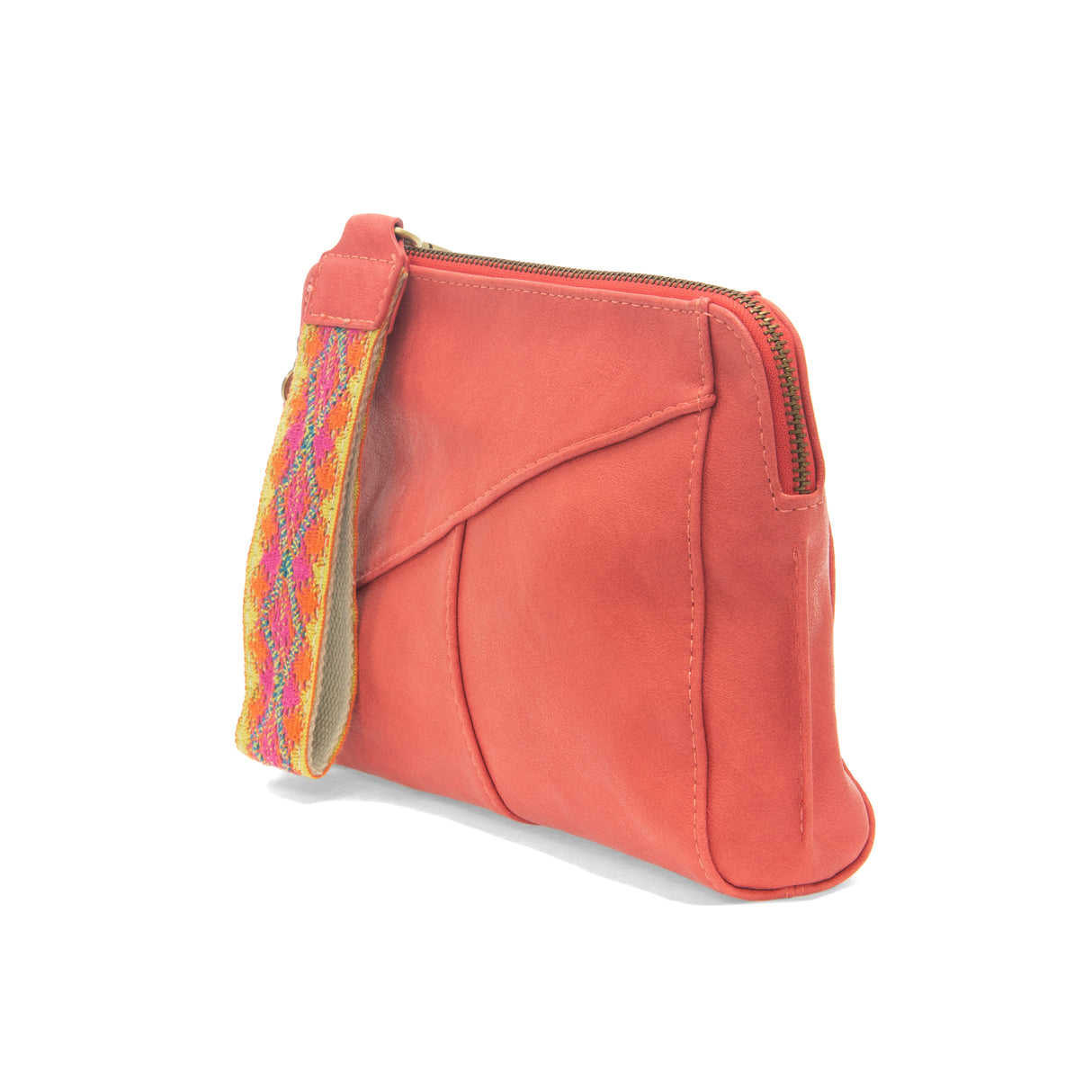 Coral Gigi Crossbody with Woven Wrist Strap