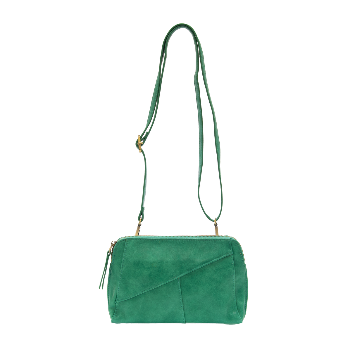 Green Gigi Crossbody with Woven Wrist Strap
