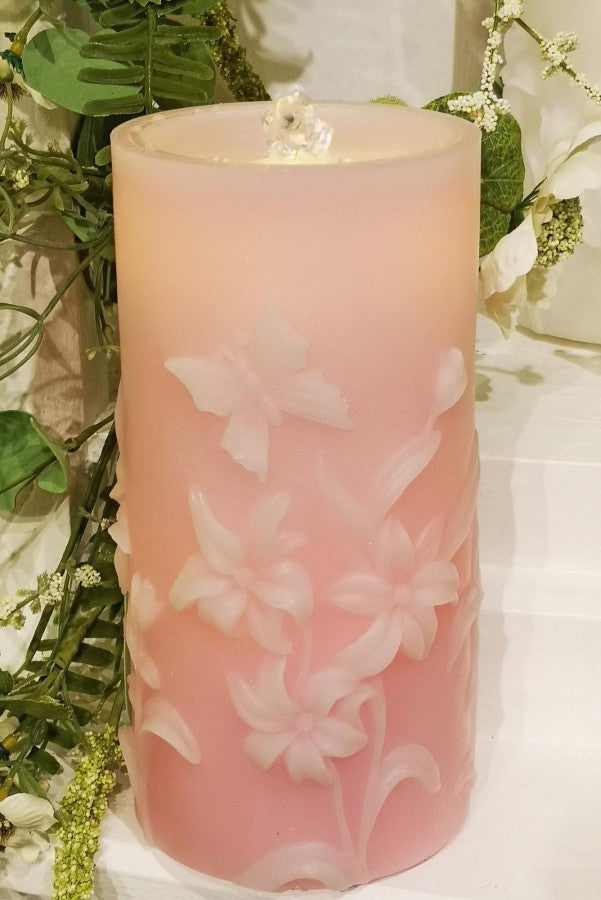 Pink Lily Fountain Candle