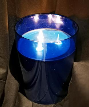 Dark Blue 3-Wick 6x8" LED Candle