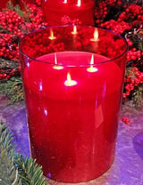 Red 3-Wick 6x8" LED Candle