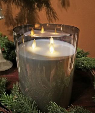 Smoke 3-Wick 6x8" LED Candle