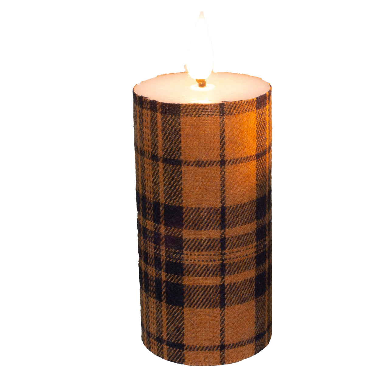 5" Fall Plaid LED Votive Candle