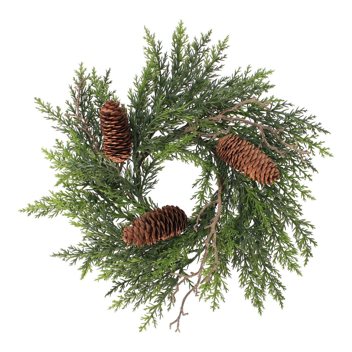 12" Calm Cedar Pine Candle Ring