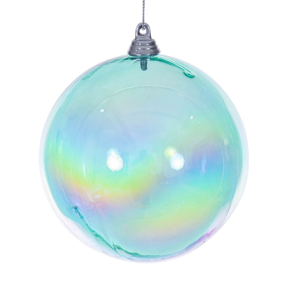 4" Teal Iridescent Ball 4/Bag