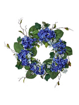 24" Blue Garden Hydrangea Wreath