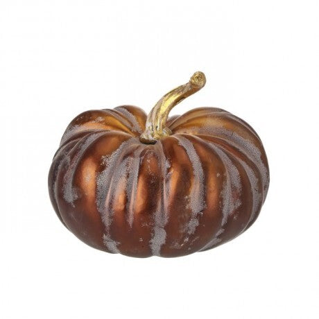 9" Metallic Coffee Autumn Pumpkin