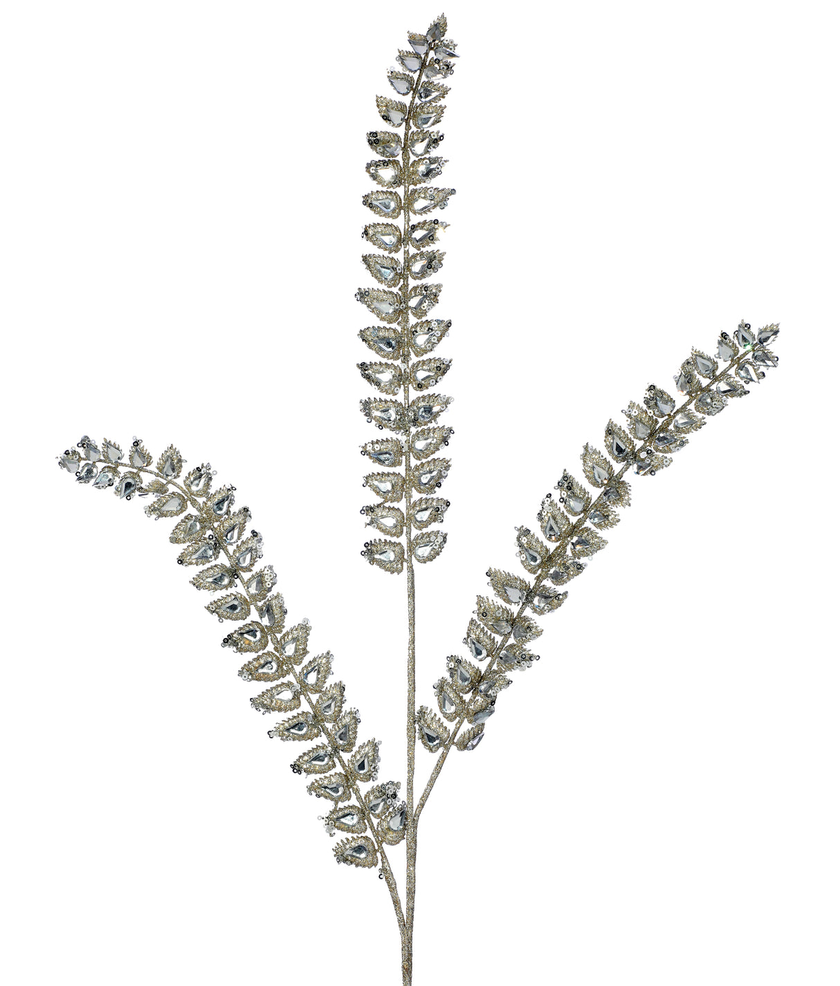 Jeweled Glitter Fern Spray