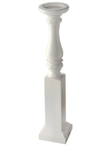 Small White Wood Candlestick