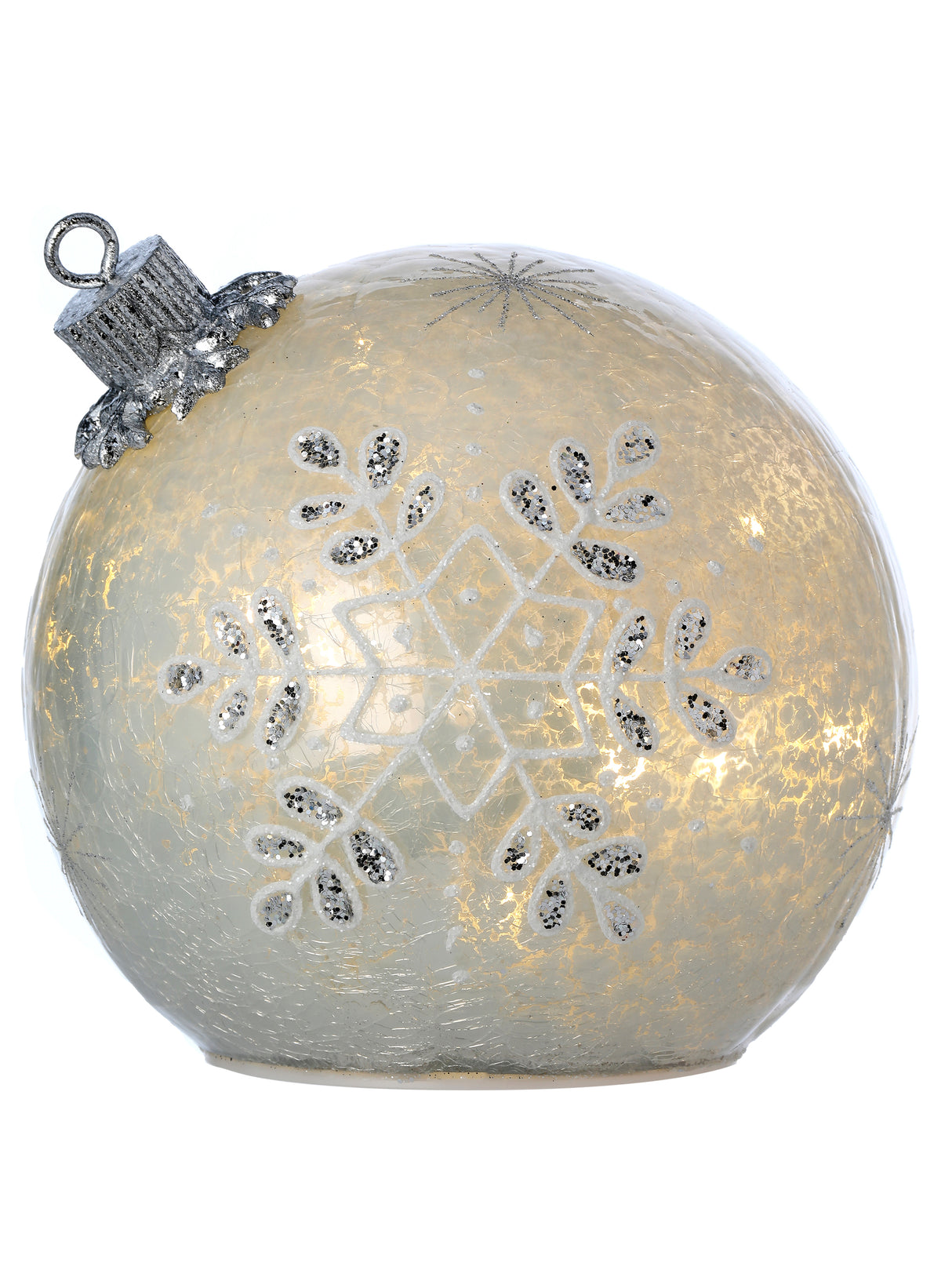 White Glass Snowflake Table Ornament