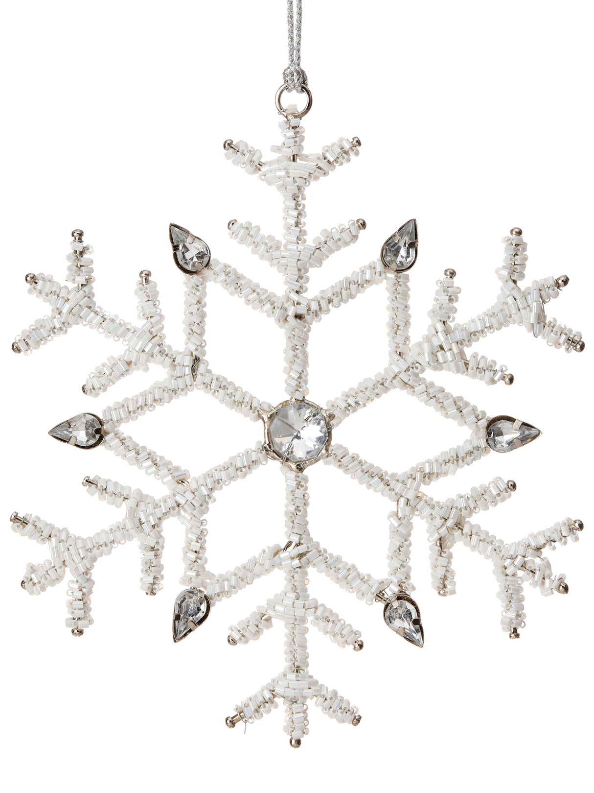 Jeweled Beaded Snowflake Ornament