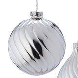 Glass Shiny Silver Ornament - 2 Styles