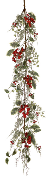 Winter Frosted Berry & Holly Garland