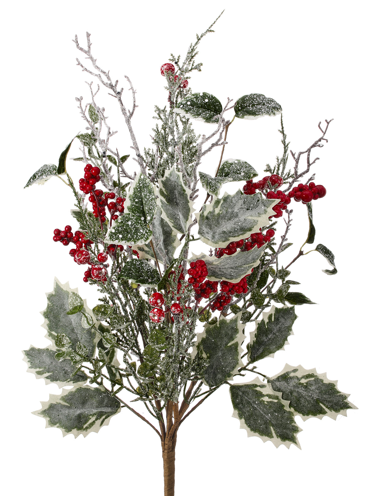 Winter Frosted Berry & Holly Spray