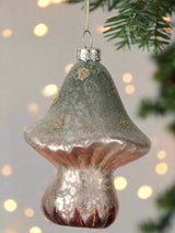 Glass Winter Mushroom Ornament