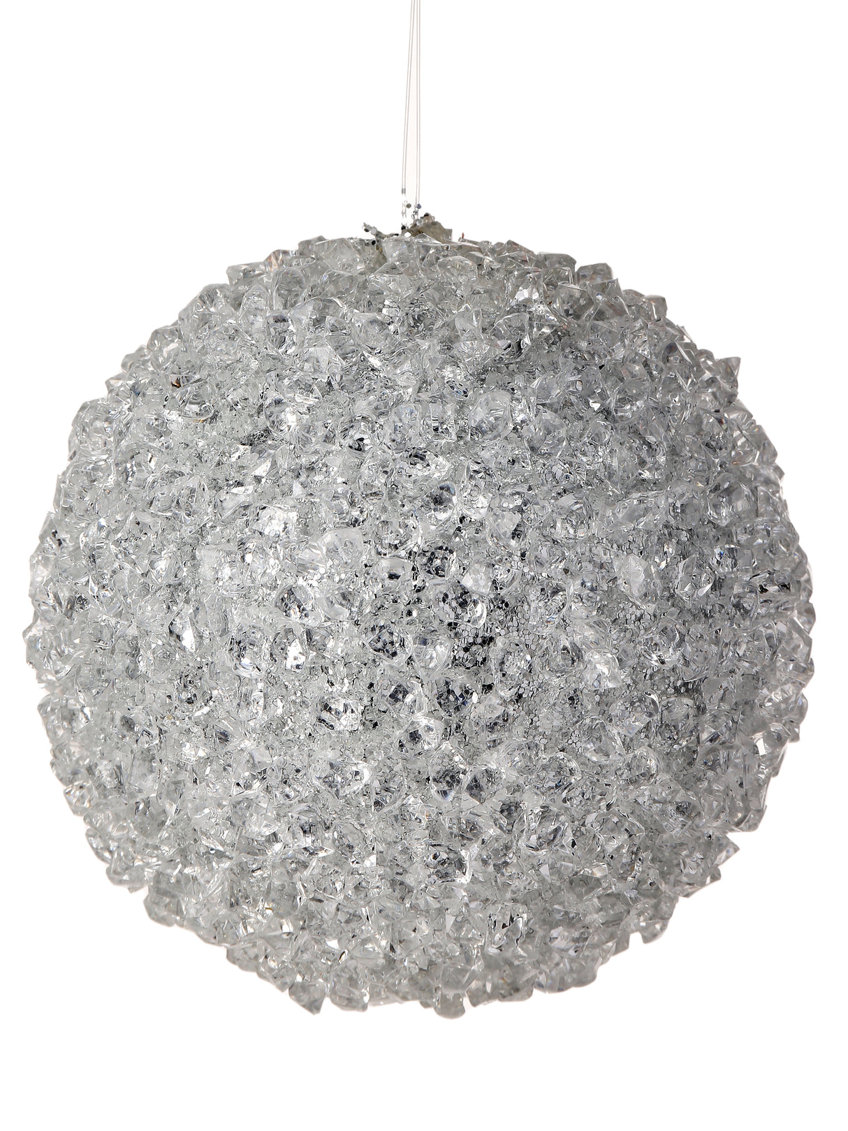 Silver Iced Ball Ornament