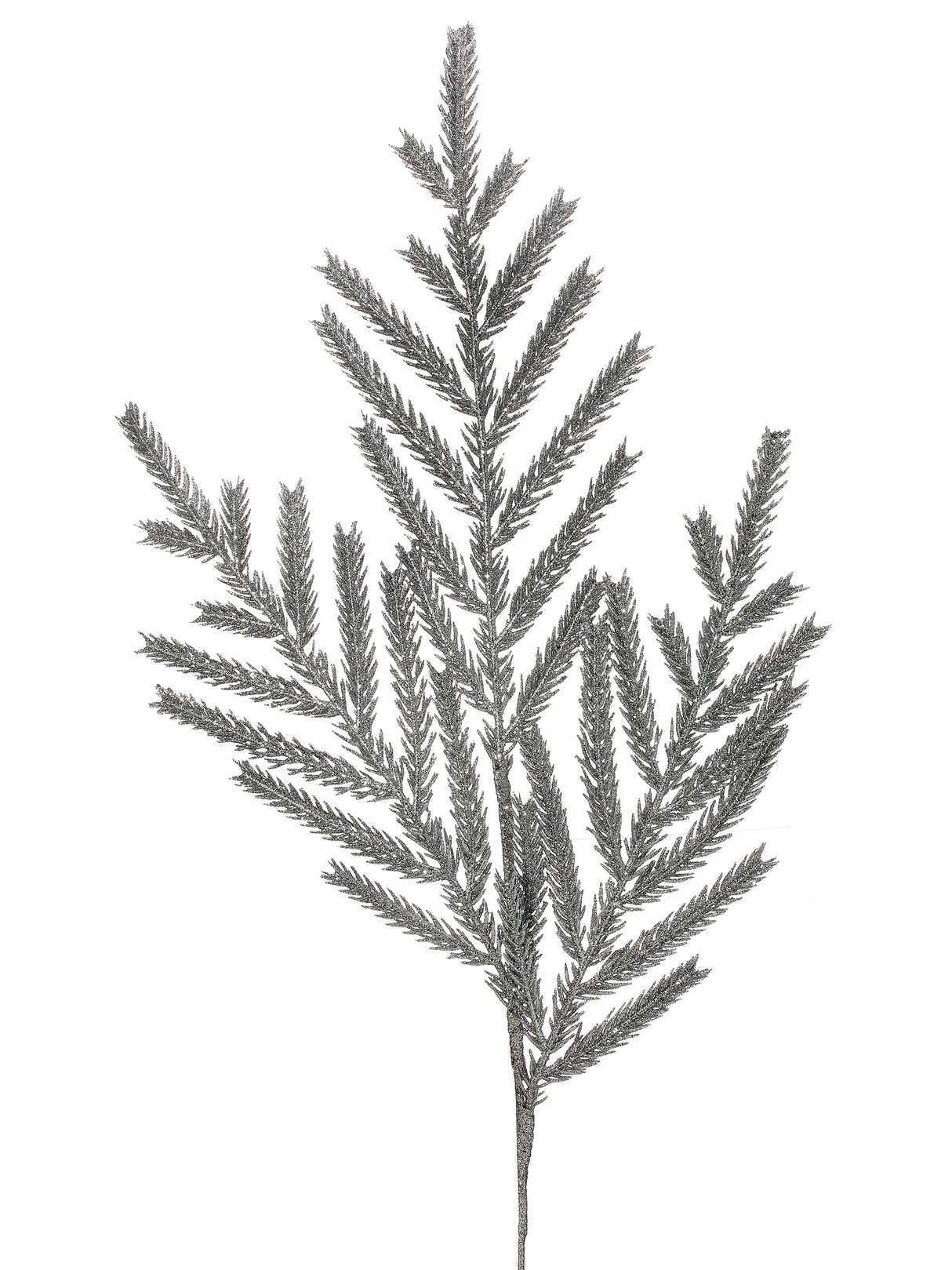 Silver Glittered Pine Spray